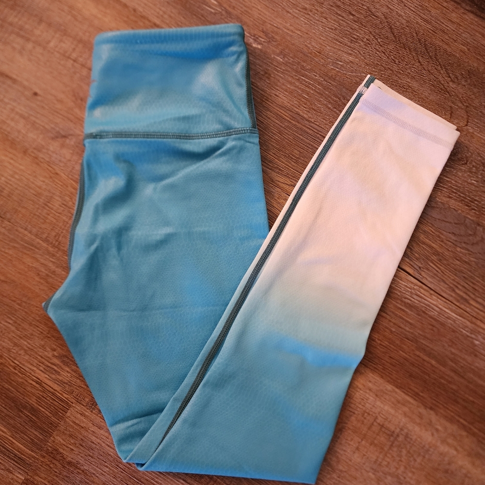Zyia Teal Snakeskin Ombre Leggings-2/XS